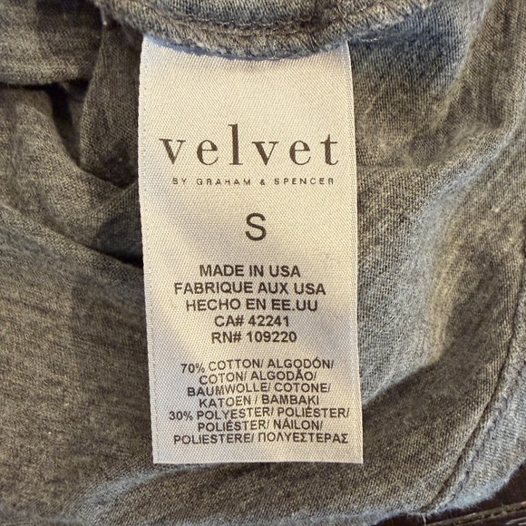 Velvet by Graham & Spencer Vintage Slub Ringer Tee Small Gray - Picture 4 of 6